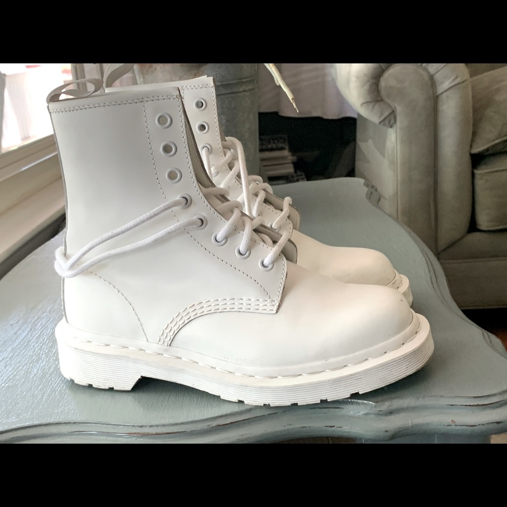 Dr. Martens in white